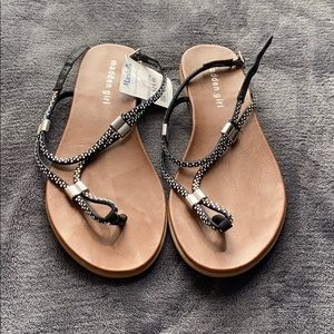 Madden Girl black iridescent strappy sandals 👣